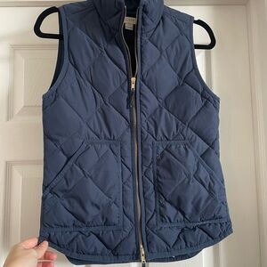 J. Crew Quilted Blue Puffer Vest